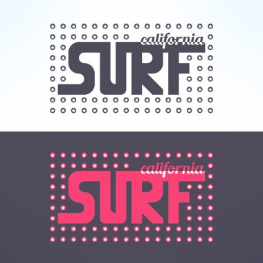 surf colorful text design background.
