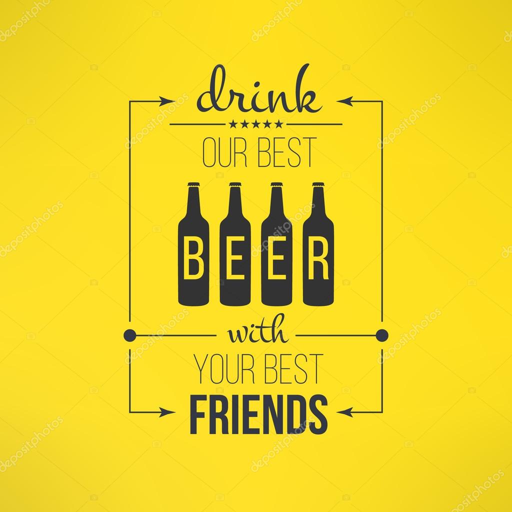 Cerveja com amigos citar cartaz tipográfico — Vetor de Stock