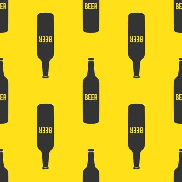 Nahtloses Muster von Bierflaschen — Stockvektor