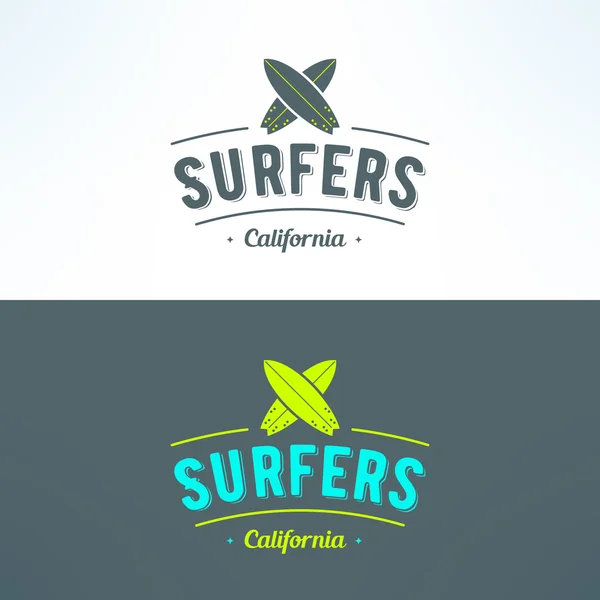 Vektör sörf sörf tahtaları logolu.