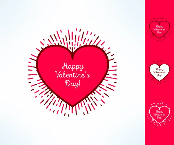 Set of vector valentines hearts on tribal outburst background. Love and romance design element — Stock Vector