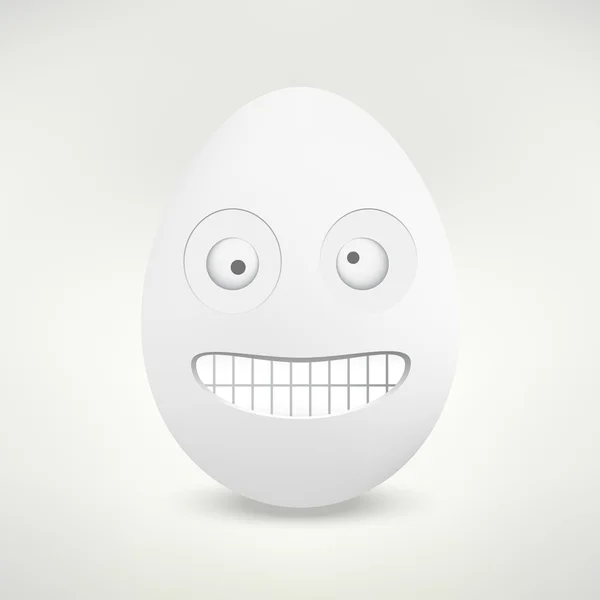 Vector crazy happy and funny egg — Stock Vector