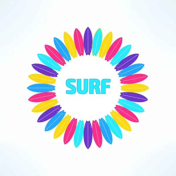 Vector de surf brillante y colorido — Vector de stock