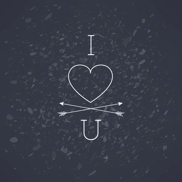 Vector dark i love you — Stock Vector