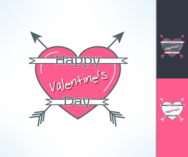 Conjunto de vector valentines corazón — Archivo Imágenes Vectoriales