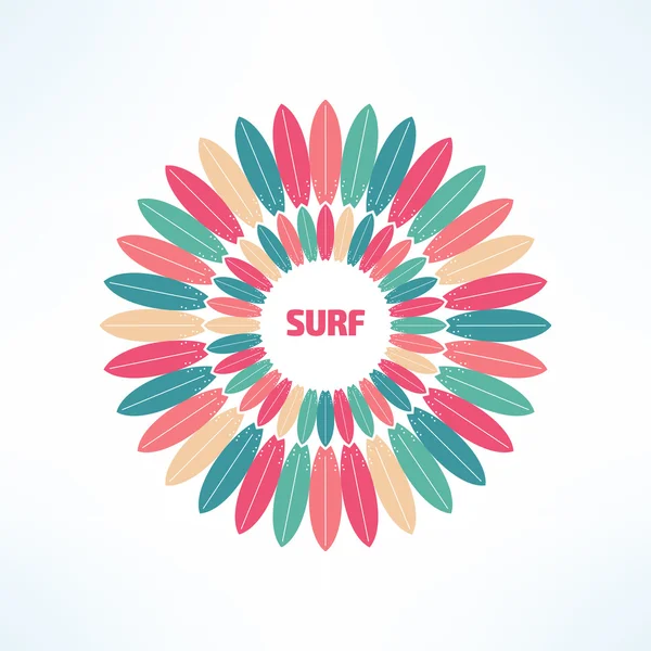 Vector y fondo de surf colorido — Vector de stock