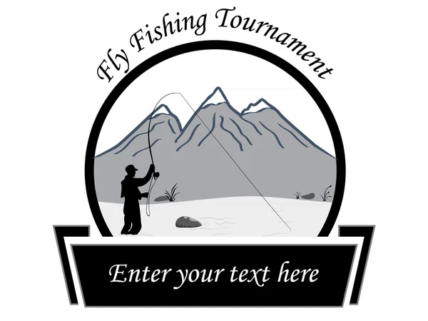 Fly fishing tournament flyer — Stock Vector