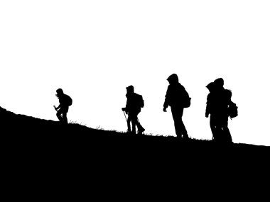 Bir dağda hiking