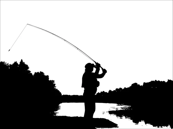 Fishing casting — Stok Vektör