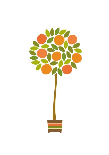 Símbolo de árvore laranja . — Vetor de Stock