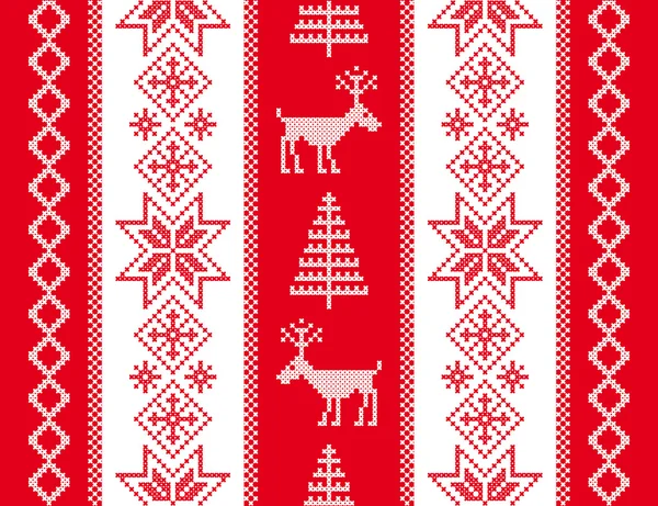 Ornament met herten. Kerstmis achtergrond. — Stockvector