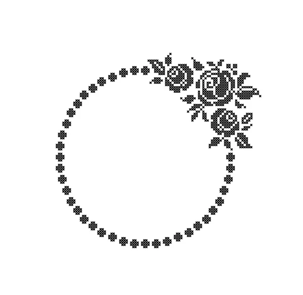 Rosas. Flores. Marco redondo . — Vector de stock