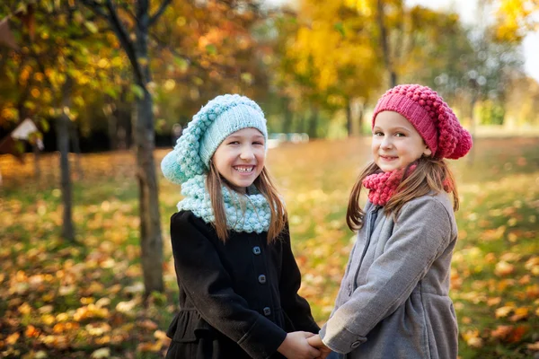 Két lány az őszi park — Stock Fotó
