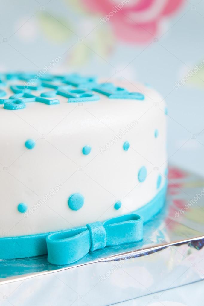 Birthday Cake with mastic text