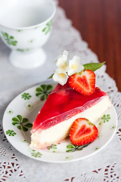 Torta di formaggio alla fragola — Foto Stock