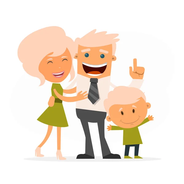 Lycklig familj illustration — Stock vektor