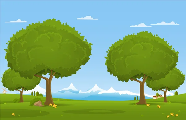 Paisaje rural — Vector de stock