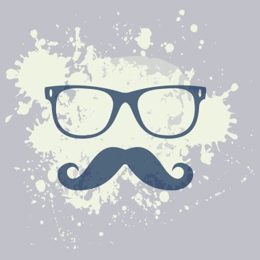 Poster bıyık ve gözlük ile