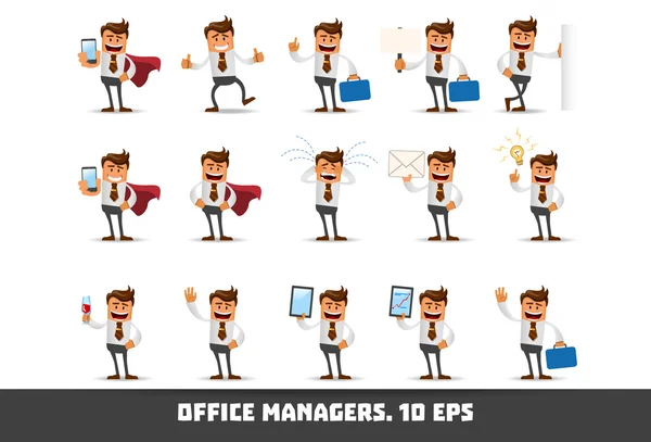 Büromanager-Ikonen gesetzt — Stockvektor