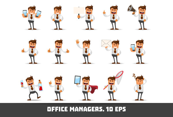 office managers icons set