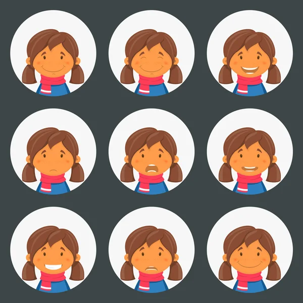 Set de avatares redondos con niños divertidos — Archivo Imágenes Vectoriales