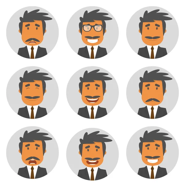 Zestaw okrągłych avatary z pakietem office — Wektor stockowy
