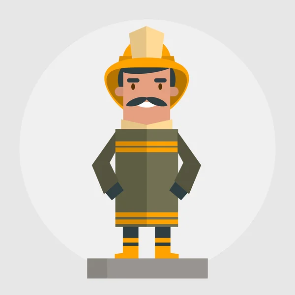 Felice illustrazione pompiere — Vettoriale Stock