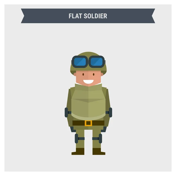 Flat soldat illustration — Stock vektor