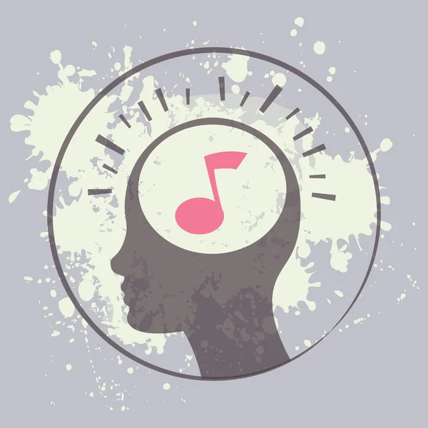 Music in my mind illustration — Stock Vector