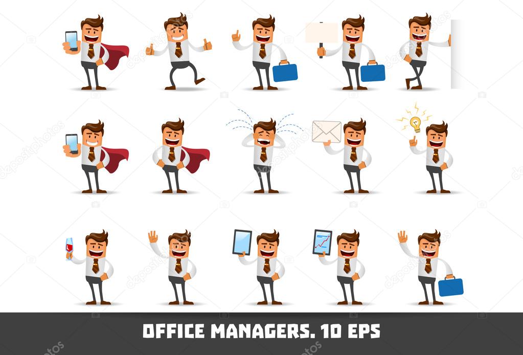 office managers icons set