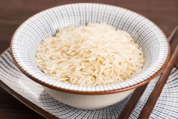 Basmati rice in a bowl — Stock Photo, Image