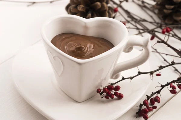 Γιορτή του Αγίου Βαλεντίνου με ζεστή σοκολάτα — Φωτογραφία Αρχείου