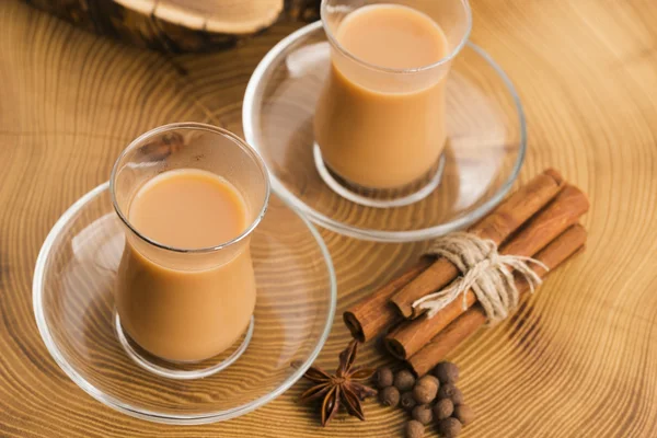 Masala chai with spices — Stock Photo, Image