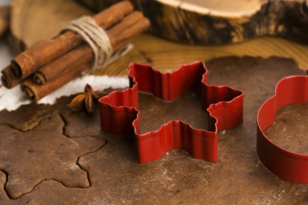 Baking Christmas gingerbread with spices — Stock Photo, Image