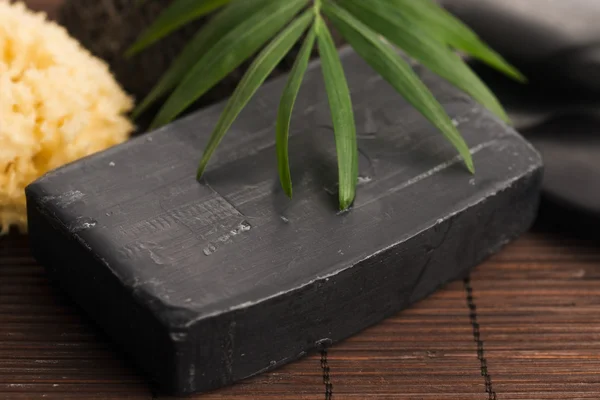 Block of natural carbon soap — Stock Photo, Image