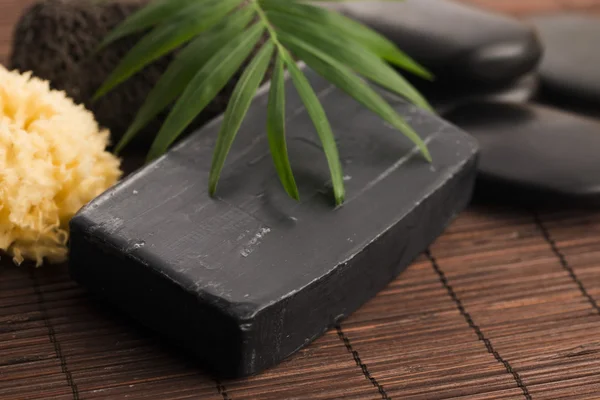 Block of natural carbon soap — Stock Photo, Image