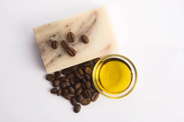 Coffee soap with oil — Stock Photo, Image