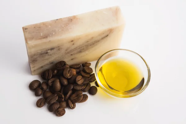 Coffee soap with oil — Stock Photo, Image