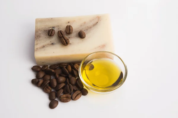 Coffee soap with oil — Stock Photo, Image