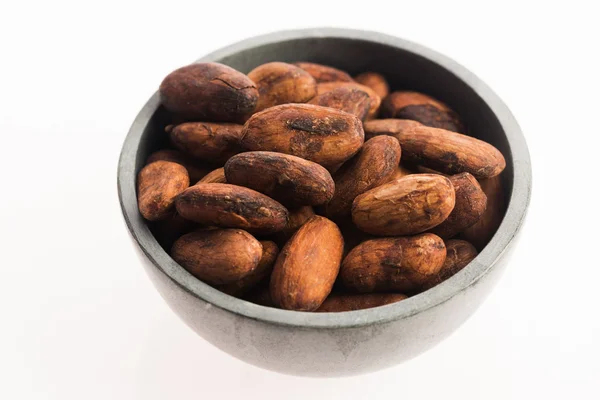 Cacao beans isolated on white — Stock Photo, Image