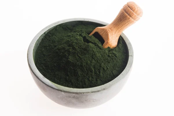 Green chlorella on white — Stock Photo, Image