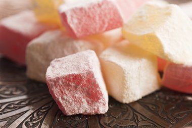 Türk lokumu. Makro görünümü