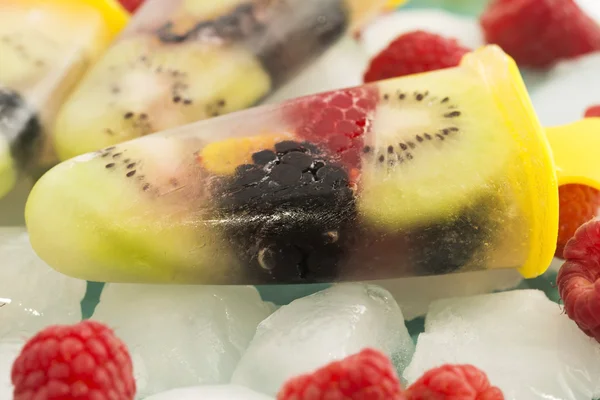 Házi készítésű fagylalt, gyümölcsökkel — Stock Fotó
