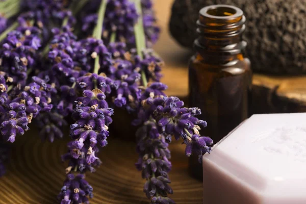 Itens de spa lavanda — Fotografia de Stock