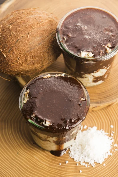 Deser kokosowy z czekoladą — Zdjęcie stockowe