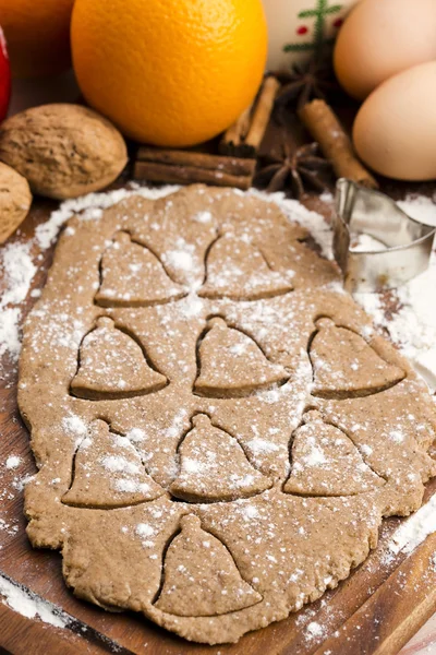 Christmas baking - gingerbreads — Stock Photo, Image