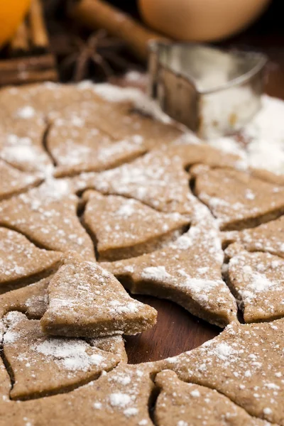 Christmas baking - gingerbreads — Stock Photo, Image