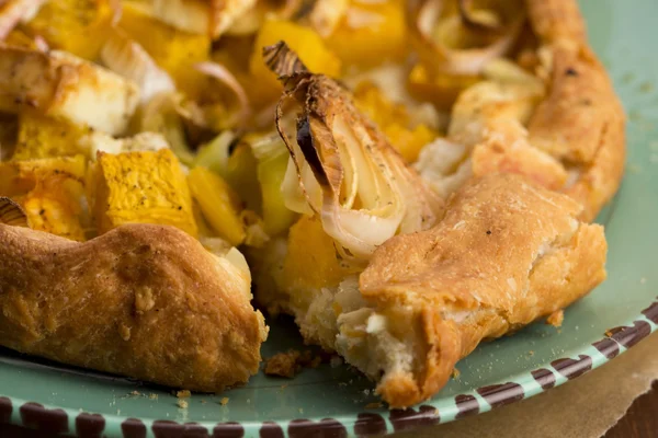 Galette with leeks, pumpkin and feta — Stock Photo, Image