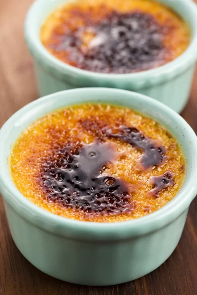 French dessert - cream brulee, burnt cream — Stock Photo, Image