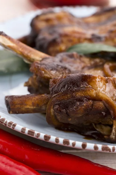 Barbecued Pork Baby Back Ribs — Stock Photo, Image